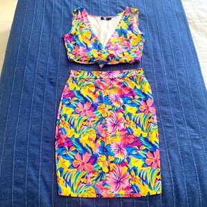 Tropical Top & Skirt Set